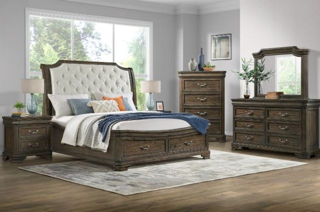 New Classic® Home Furnishings Lyndhurst 4-Piece Walnut Queen Panel Bedroom Set-1