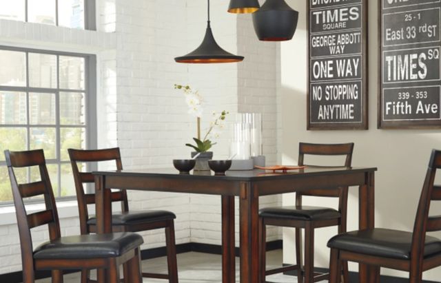 Signature Design by Ashley® Coviar 5-Piece Brown Counter Height Dining Set-2