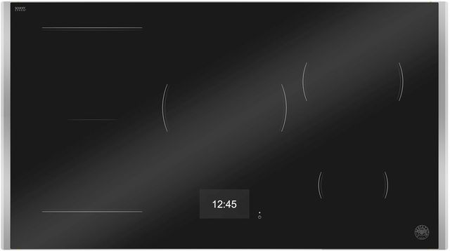 Bertazzoni Professional Series 36'' Black Glass Induction Cooktop with TFT Display Interface and Stainless Steel Metal Frame-0