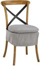 Forty West Washable Gray Short X-Back Dining Side Chair-0