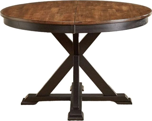 A-America® Stormy Ridge Chicory Oval Extension Dining Table with Slate Black Base-0