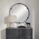 Uttermost® Cashel Satin Black Round Mirror-1