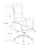 Monarch Specialties Inc. Black Leather-Look High Back Executive Office Chair with Headrest-3