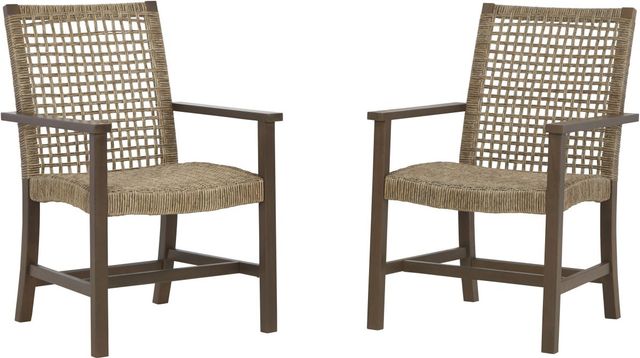 Signature Design by Ashley® Germalia Brown Outdoor Dining Arm Chair-1