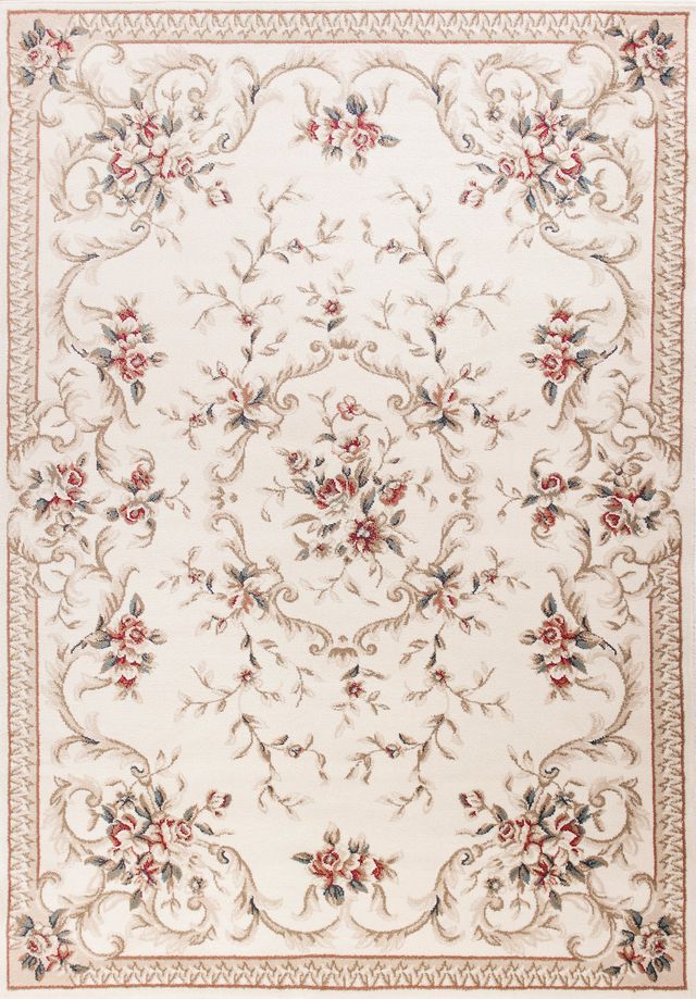 KAS Rugs Avalon Ivory Aubusson 5'x8' Rug-0