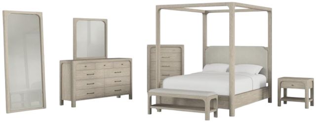 Coaster® Solano Beige/Weathered Mango 85" Canopy Queen Bed-2