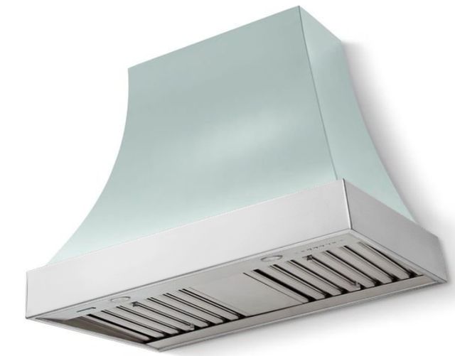 La Cornue CornuFé Cascade 36" Roquefort Wall Mounted Range Hood with Polished Chrome Trim-0