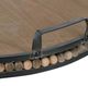 A & B Home Brown Wood Bead Round Tray-3