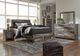 Benchcraft® Derekson Multi Gray King Storage Panel Bed with 2-Drawer Storage-2