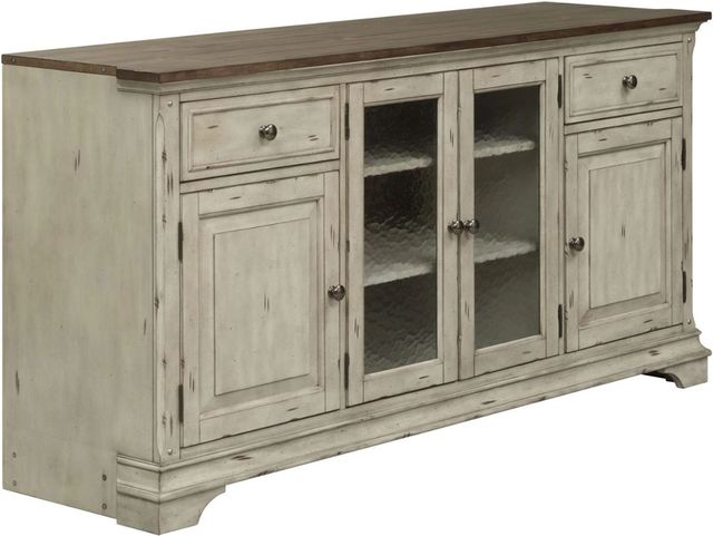 Liberty Furniture Morgan Creek Antique White/Wirebrushed Tobacco Entertainment TV Stand-0