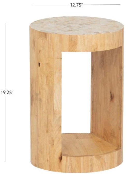 Linon Capiz Beige Side Table-2