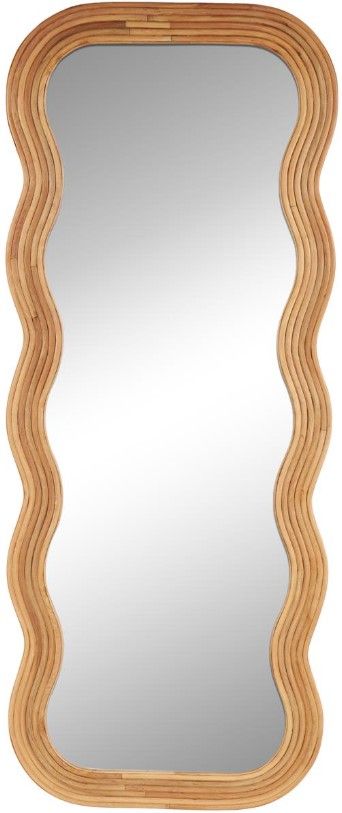 Deco Marche Brown Wavy Wall Mirror with Ribbed Frame-0