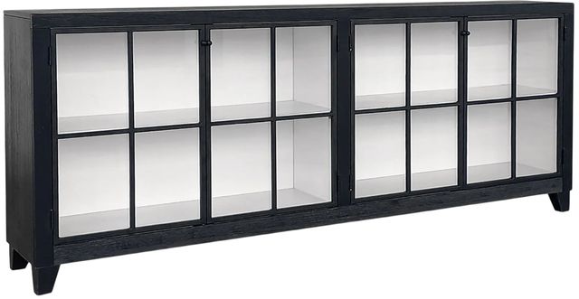 Sunny Designs™ Ryan Umbra/White Industrial Long Accent Cabinet-0