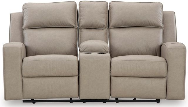 Signature Design by Ashley® Lavenhorne Pebble Reclining Loveseat with Console-1