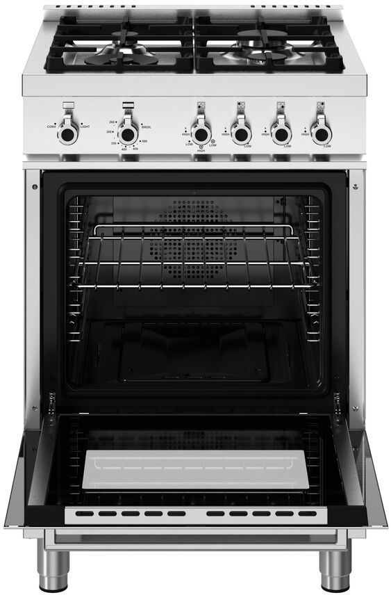 Bertazzoni Professional Series 24" Fingerprint Resistant Stainless Steel Pro Style Gas Range-1