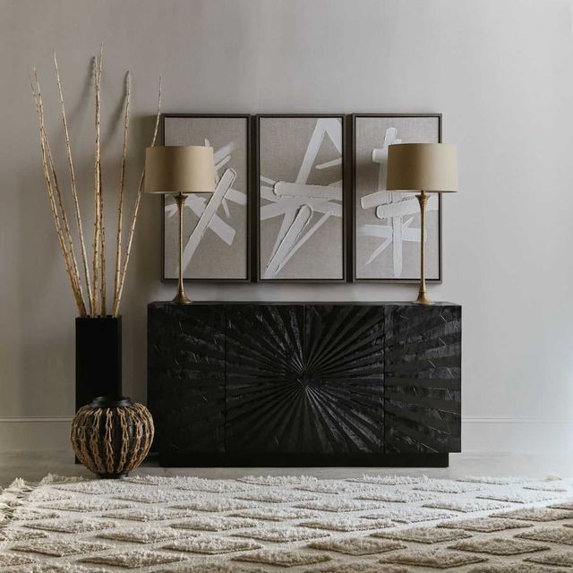 Hooker® Furniture Commerce and Market Black Open Space Entertainment Console-1