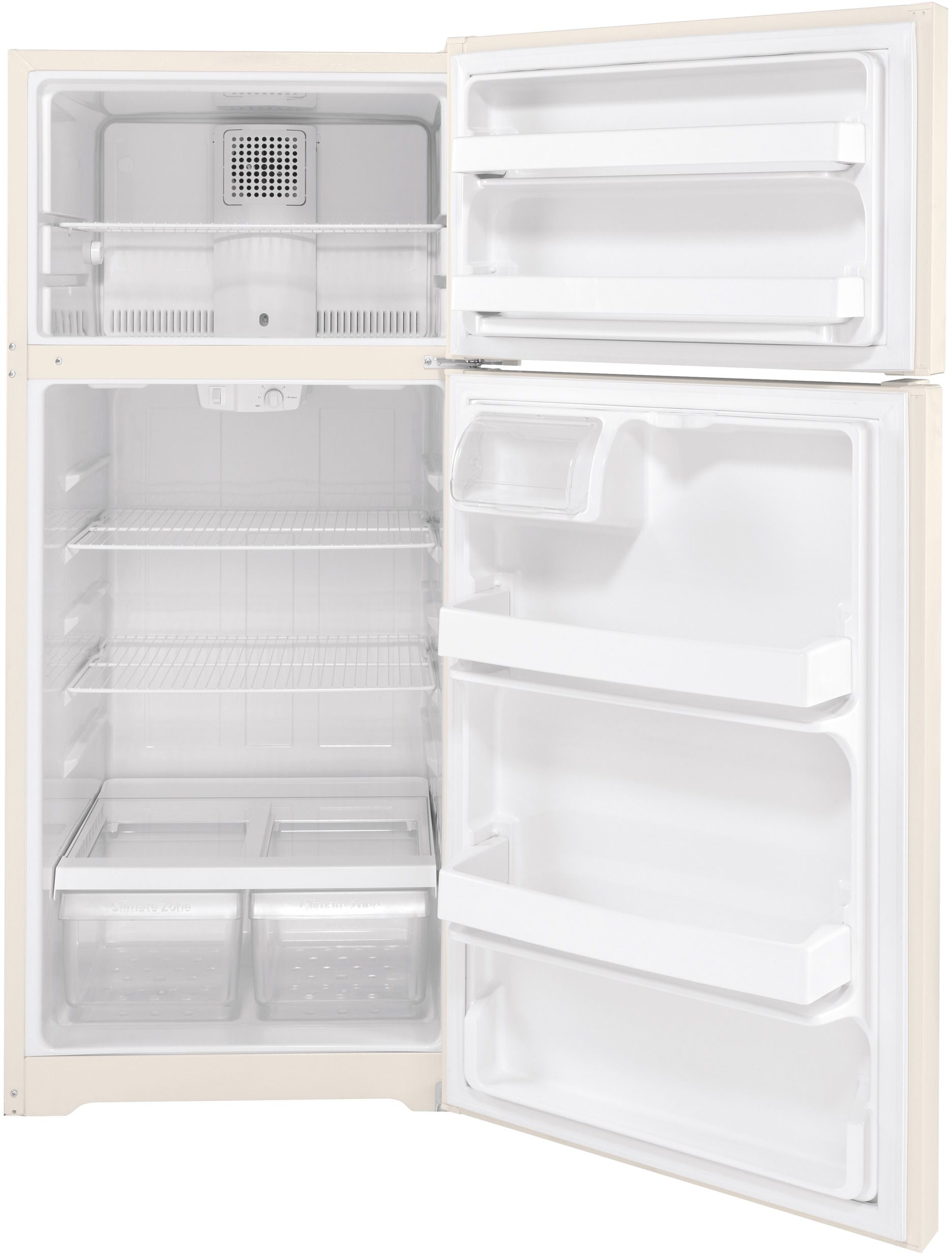 GE® 28 in. 16.6 Cu. Ft. Bisque Top Freezer Refrigerator