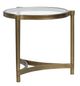 Magnussen Home® Cassidy Volakas Classic Round End Table with Aged Brass Base -3