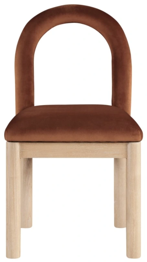Meridian Furniture - Conrad Cognac Velvet Dining Chair - Brown - Thumbnail 4