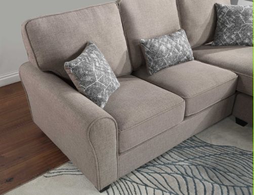 Milton Greens Stars 2-Piece Taupe Plushy Cushioned Flared Round Arm Sectional-3