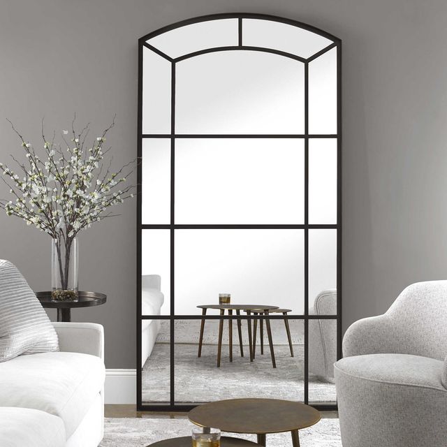 Uttermost® Camber Satin Black Arch Mirror-2