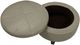 Jonathan Louis Small Gray Round Storage Ottoman-3