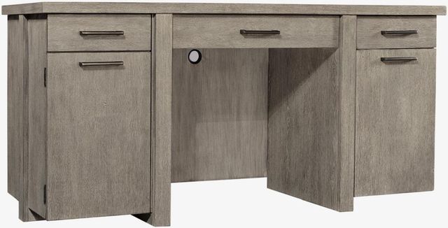 aspenhome® Platinum Gray Linen Credenza and Hutch-1