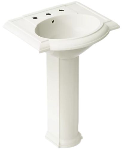 Kohler Devonshire® Biscuit 24.25" Widespread Rectangular Pedestal Bathroom Sink-0