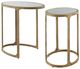 Signature Design by Ashley® Irmaleigh 2-Piece Glass Top Accent Table with Antique Gold Base-0