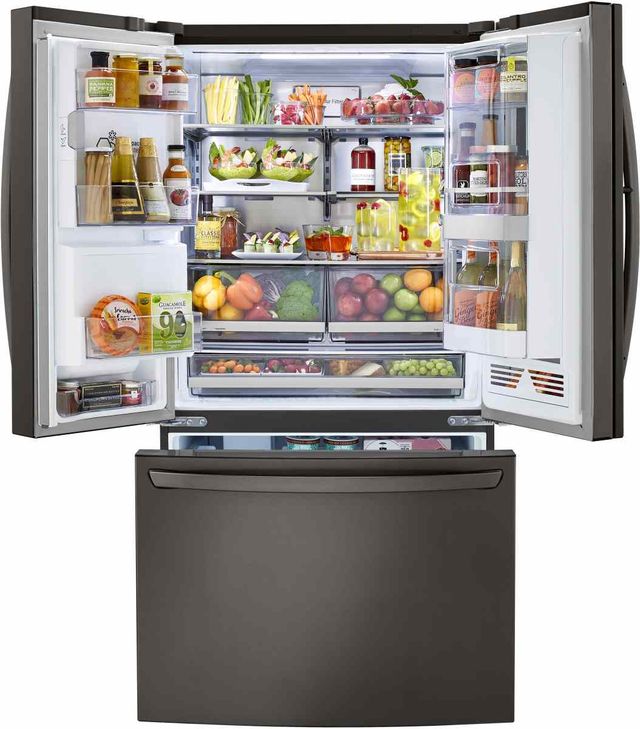 LG 36 in. 29.7 Cu. Ft. PrintProof™ Black Stainless Steel French Door Refrigerator-2