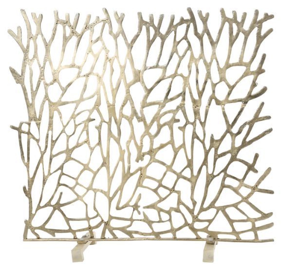 Deco Marche Silver Aluminum Fireplace Screen-2