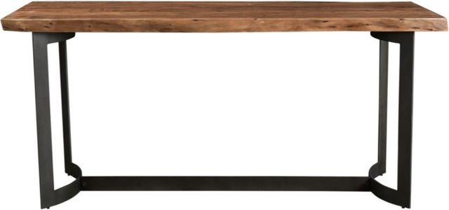 Moe's Home Collection Bent Smoked Counter Height Dining Table with Black Metal Trestle Base-1