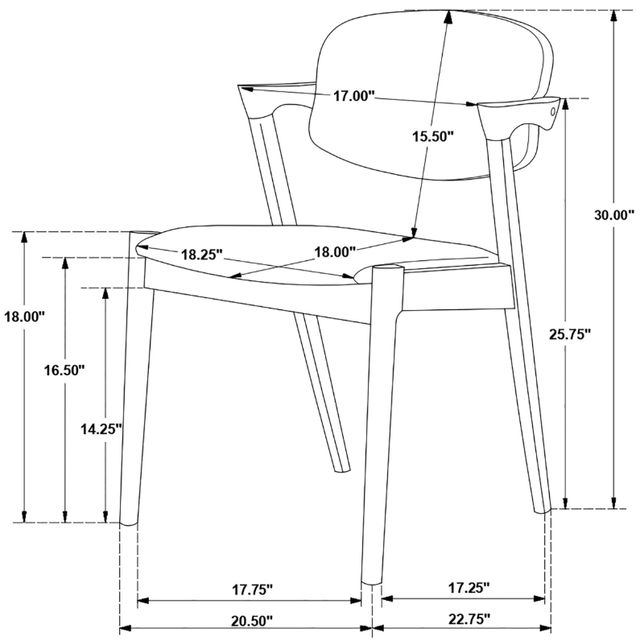 Coaster® Malone 5-Piece Dark Walnut/Gray Dining Set-3