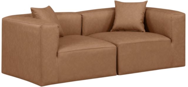 Meridian Furniture Cube 2-Piece Brown Vegan Leather Modular Sofa-0