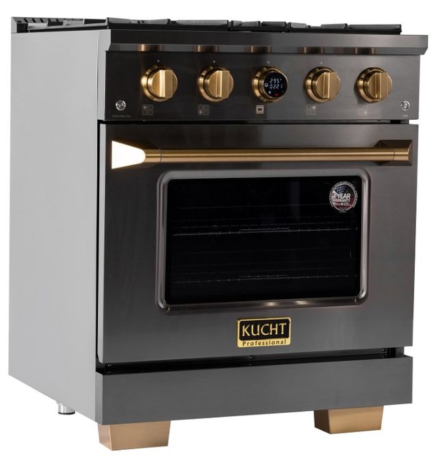 Kucht Professional KX Series 30" Titanium Stainless Steel Pro Style Dual Fuel Range with Kucht Horus Thermostat-2