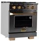 Kucht Professional KX Series 30" Titanium Stainless Steel Pro Style Dual Fuel Range with Kucht Horus Thermostat-2