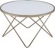 ACME Furniture Valora White Frosted Glass Top Coffee Table with Champagne Base-0