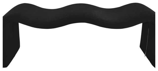 Meridian Furniture Willow Black Corduroy Fabric Bench-2