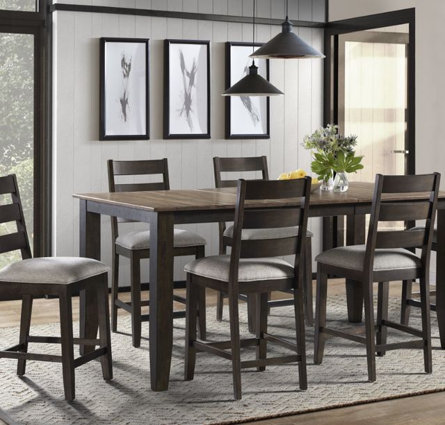 Intercon Beacon Black/Walnut Ladder Back Barstool with Cushion-3