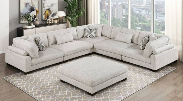 Homelegance® Tinley 6-Piece Beige Modular Sectional with Ottoman-1