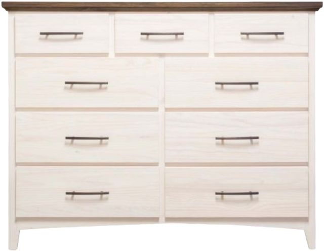 Mako Wood Furniture Sophia Beige/Brown 9-Drawer Dresser-0