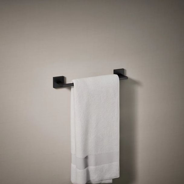 KOHLER® Square Matte Black 12" Towel Bar-1