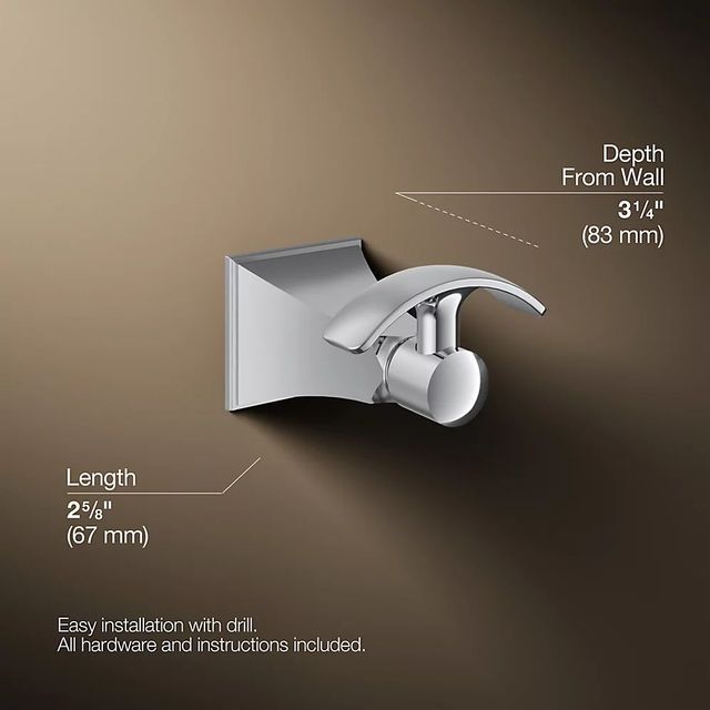 KOHLER® Memoirs® Stately Polished Chrome Robe Hook-2