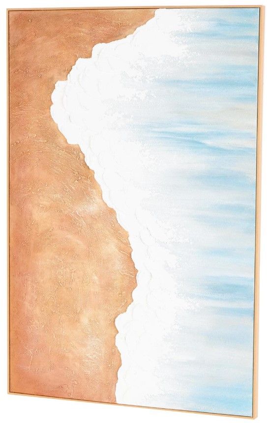Deco Marche Blue Ocean Wave 1'' Framed Wall Art-1