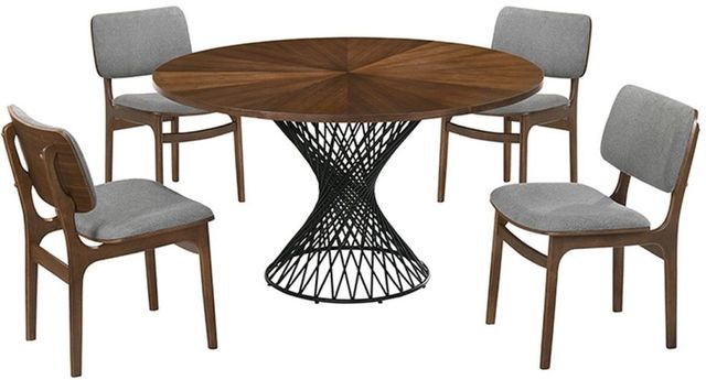 Armen Living Cirque and Lima 5-Piece Black/Gray/Walnut Dining Set-0