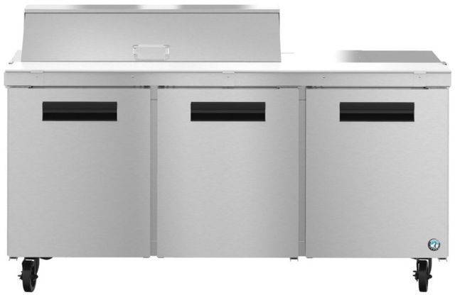 Hoshizaki Steelheart® 72" 18 Cu. Ft. Stainless Steel Three Section Refrigerator with Sandwich Prep Table-0