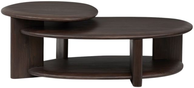 Magnussen Home® Upton Coffee Bean Brown Shaped Cocktail Table-2