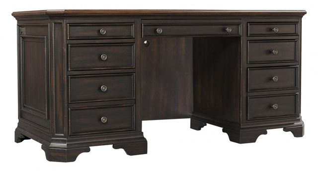 aspenhome® Hampton Black Cherry Credenza Desk and Hutch-1