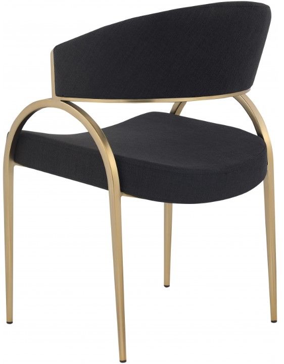 Meridian Furniture Privet Black/Brushed Brass Dining Chair-2
