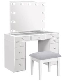 Coaster® Regina 3-Piece White Vanity Table Set